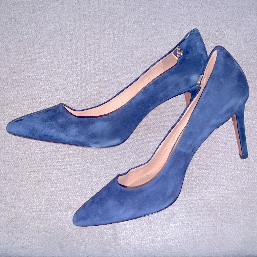 Blue Suede Tori Burch Pumps